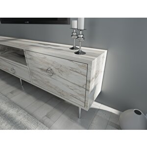 Drop Tv Ünitesi Efesmermer-Gümüş