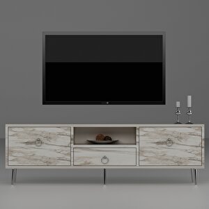 Drop Tv Ünitesi Efesmermer-Gümüş