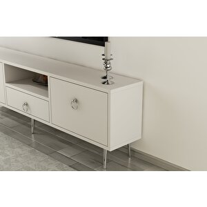 Drop Tv Ünitesi Beyaz-Gümüş Beyaz-Gümüş