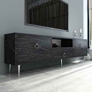 Drop Tv Ünitesi Royalmermer-Gümüş Gri Mermer