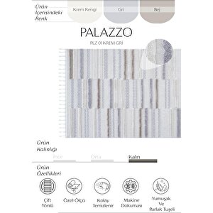 Cool Halı Palazzo 01 Krem Gri Bukle Salon Halısı Çocuk Odası Halısı Mutfak Antre Hol Halısı Yolluk