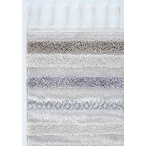 Palazzo 01 Krem Gri Bukle Salon Halısı Çocuk Odası Halısı Mutfak Antre Hol Halısı Yolluk 80x400 cm