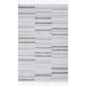 Palazzo 01 Krem Gri Bukle Salon Halısı Çocuk Odası Halısı Mutfak Antre Hol Halısı Yolluk 200x300 cm