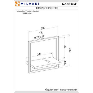 Dekoratif, Duvar Rafı, Kitaplık , Siyah, Kare Raf