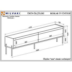 Tv Ünitesi,  Krem , 180 cm , Tv Sehpası, Doro