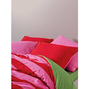 Popping Colors Çift Kişilik Lastikli Çarşaflı Nevresim Takımı Cherie Yeşil