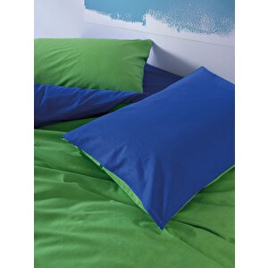 Popping Colors Çift Kişilik Lastikli Çarşaflı Nevresim Takımı Sage Yeşil-mavi