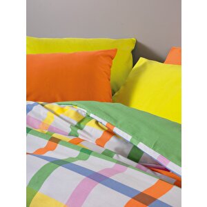 Popping Colors Çift Kişilik Lastikli Çarşaflı Nevresim Takımı Hype Yeşil