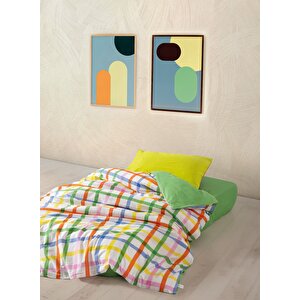  popping Colors Tek Kişilik Lastikli Çarşaflı Nevresim Takımı Hype Yeşil