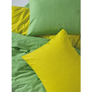 Cozy Home popping Colors Tek Kişilik Lastikli Çarşaflı Nevresim Takımı Sage Sarı-yeşil