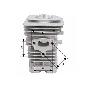Husqvarna 136 / 137 Testere Ni̇kasi̇l Si̇li̇ndi̇r Pi̇ston Seti̇ 38 Mm