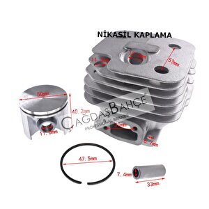 Husqvarna 268 Testere Ni̇kasi̇l Si̇li̇ndi̇r Pi̇ston Seti̇ 50 Mm