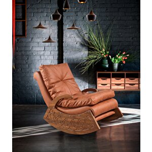 Mode Woodland Dinlenme Koltuğu Tarçın Nubuk Kumaş Tarçın