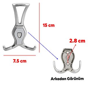 Portmanto Askı Metal Vestiyer Duvar Dolap Elbise Askısı Krom Renk Mobilya Askılığı Aparat