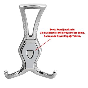 Portmanto Askı Metal Vestiyer Duvar Dolap Elbise Askısı Krom Renk Mobilya Askılığı Aparat