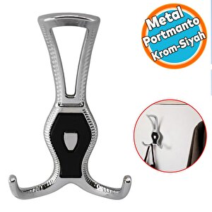 Portmanto Askı Metal Vestiyer Duvar Dolap Elbise Askısı Krom Siyah Mobilya Askılığı Aparat
