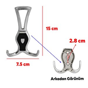 Portmanto Askı Metal Vestiyer Duvar Dolap Elbise Askısı Krom Siyah Mobilya Askılığı Aparat
