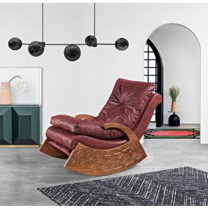 Mode Woodland Dinlenme Koltuğu Bordo Nubuk Kumaş Bordo
