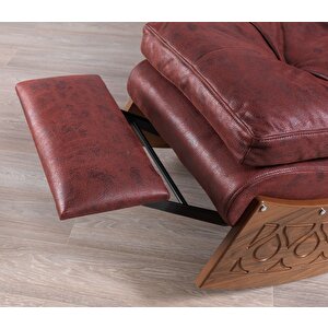 Mode Woodland Dinlenme Koltuğu Bordo Nubuk Kumaş Bordo