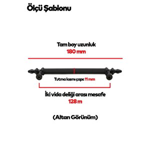 Sert Plastik Çekmece Mutfak Dolap Kapak Kulpu Kulbu 128 Mm Siyah Kulp (10 Adet)