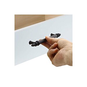 Sert Plastik Çekmece Mutfak Dolap Kapak Kulpu Kulbu 128 Mm Siyah Kulp (10 Adet)