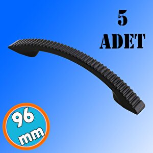 Sert Plastik Siyah Çekmece Mobilya Mutfak Dolap Kulbu Kulpu Kulpları 96 Mm Kulp 5 Adet