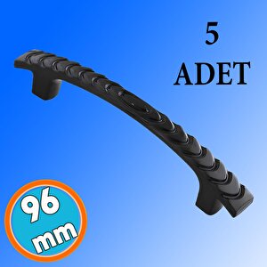 Sert Plastik Siyah Çekmece Mobilya Mutfak Dolap Dolabı Kulbu Kulpu Kulpları 96 Mm Kulp 5 Adet