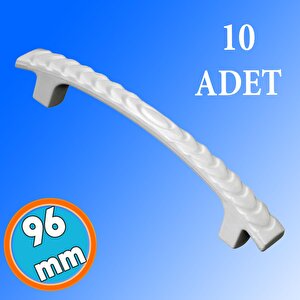 Sert Plastik Beyaz Çekmece Mobilya Mutfak Dolap Kulbu Kulpu Kulpları96 Mm Kulp 10 Adet