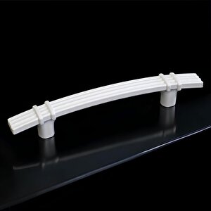 Sert Plastik Beyaz Çekmece Mobilya Mutfak Dolap Kulbu Kulpu Kulpları 96 Mm Kulp 10 Adet