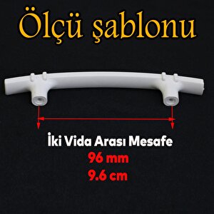Sert Plastik Beyaz Çekmece Mobilya Mutfak Dolap Kulbu Kulpu Kulpları 96 Mm Kulp 5 Adet