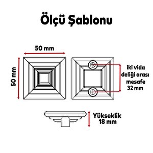Çekmece Mutfak Kapak Dolap Kulpu Kulbu 32 Mm Gold Kare Sert Plastik Kulp