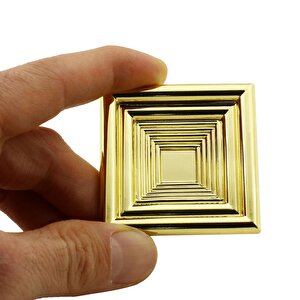 Çekmece Mutfak Kapak Dolap Kulpu Kulbu 32 Mm Gold Kare Sert Plastik Kulp