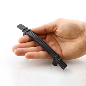 Sert Plastik Siyah Çekmece Mobilya Mutfak Dolap Kulbu Kulpu Kulpları 96 Mm Kulp 5 Adet