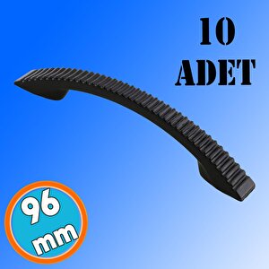 Sert Plastik Siyah Çekmece Mobilya Mutfak Dolap Kulbu Kulpu Kulpları 96 Mm Kulp 10 Adet