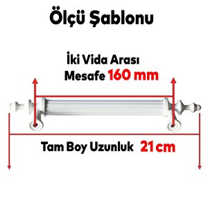 Sert Plastik Beyaz Çekmece Mobilya Mutfak Dolap Kulbu Kulpu Kulpları 160 Mm Kulp 10 Adet