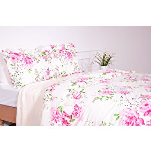 %100 Pamuklu Fırfırlı Süs Dikişli Lamus 240x220 Cm Battal Boy Nevresim Ve 2 Yastık Kılıfı