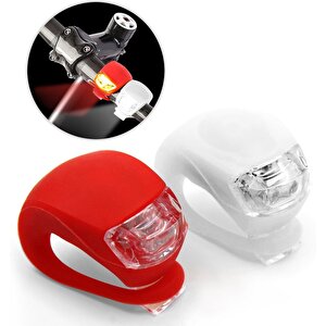 2'li Led Bisiklet İkaz Set Bisiklet Ön Arka Stop Lambası Kırmızı Beyaz Bisiklet Far Çakarı