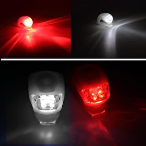 2'li Led Bisiklet İkaz Set Bisiklet Ön Arka Stop Lambası Kırmızı Beyaz Bisiklet Far Çakarı