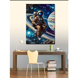 Kanvas Tablo Astronot Ve Satürn 70x100 cm