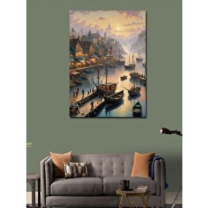 Kanvas Tablo Liman Şehri 100x140 cm
