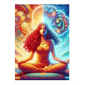 Yoga Yapan Kız Dekoratif Ahşap Tablo 25cmx 35cm 25x35 cm