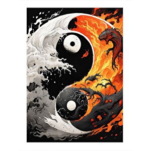 Ying Yang Denge Art Mdf Poster 35cm X50cm 35x50 cm