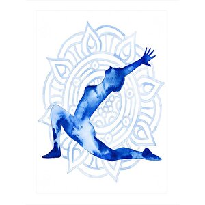 Yoga Yapan Kadın Dekoratif Ahşap Tablo 25cmx 35cm 25x35 cm