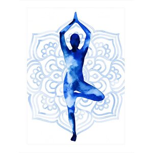 Yoga Yapan Kadın Mdf Poster 25cmx 35cm 25x35 cm