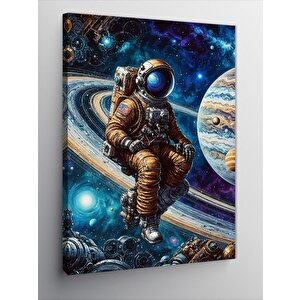 Kanvas Tablo Astronot Ve Satürn
