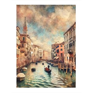 Venedik İtalya Modern Ahşap Tablo 35cm X50cm 35x50 cm