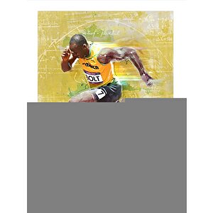 Usain Bolt Tasarım Ahşap Tablo 25cmx 35cm 25x35 cm