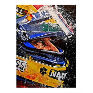 Ayrton Senna  Desenli Ahşap Tablo 25cmx 35cm 25x35 cm