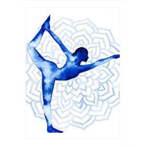 Yoga Yapan Kadın Tasarım Ahşap Tablo 25cmx 35cm 25x35 cm