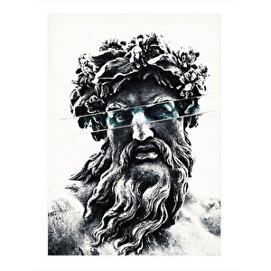 Zeus Heykeli Tasarım Mdf Tablo 25cmx 35cm 25x35 cm